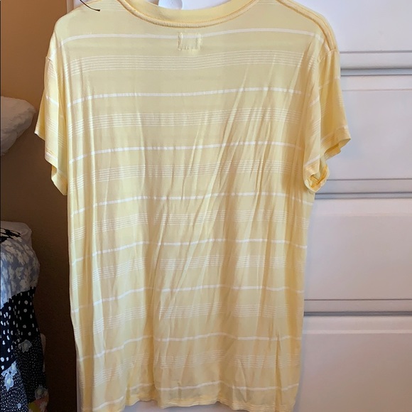 Yellow and White Striped RVCA T-Shirt - Picture 2 of 3